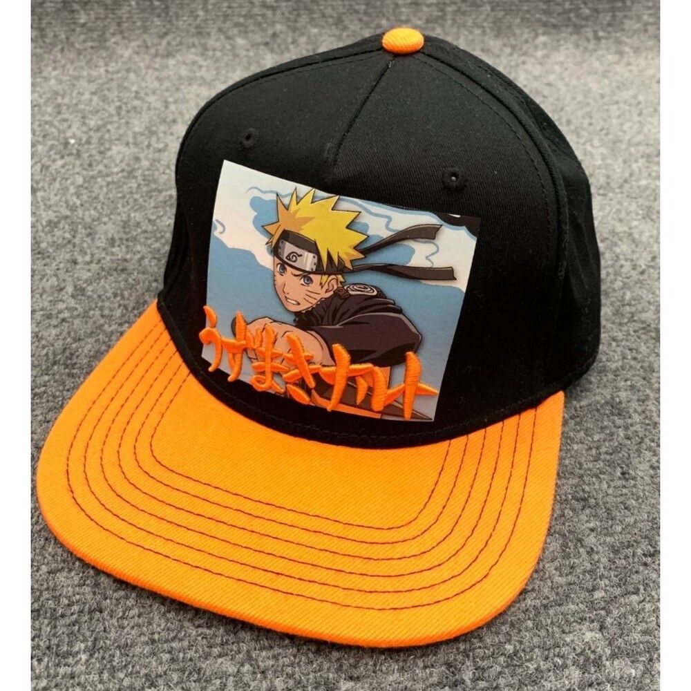 Naruto Shippuden Hat Snapback Cap Embroidered Uzumaki Clan Japanese Anime Screen